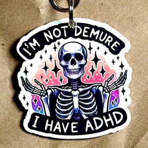 Sarcastic Funny Keychain with ADHD Quote